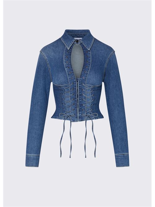 Camicia in denim con stringhe LIU JO | UA6507D0399/79157